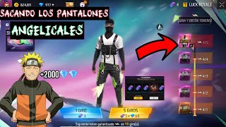 Sacando los PANTALONES ANGÉLICALES gastando 2000 💎 DIAMANTES en Torre de Tokens FREE FIRE 😱