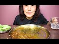 spicy mutton ribs curry gravy with basmati rice salad asmr eating show big bites mukbang