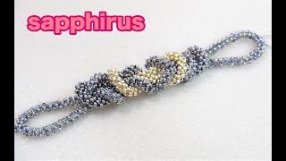 丸小ビーズだけで編むブレスレットの作り方・ビーズステッチ中級　How to make a bracelet with seed beads. Tubular Right angle weave