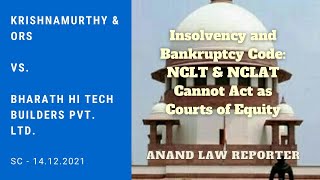 Insolvency and Bankruptcy Code: NCLT \u0026 NCLAT Cannot Direct Parties to Settle a Dispute | SCC | ALR