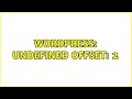 Wordpress: Undefined offset: 2