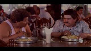 Jaggesh Comedy Scenes - Jaggesh comes to hotel to eat comedy scenes | Bhanda Alla Bhahaddur