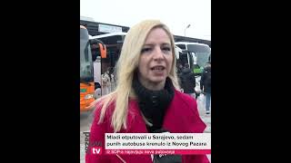 Mladi otputovali u Sarajevo, sedam punih autobusa krenulo iz Novog Pazara - ceo video na linku