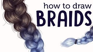 HOW TO DRAW AND PAINT BRAIDS! | Hair Tutorial | Jenna Drawing