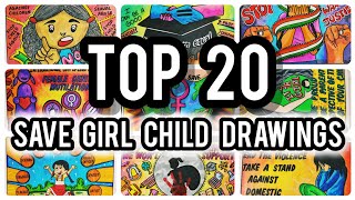 Girl Child Day Drawing | Beti Bachao Beti Padhao Poster | Girl Child Rights Poster | Save Girl
