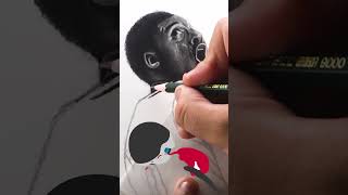 Step by Step Kobe Bryant Portrait Drawing!  #shorts #drawing