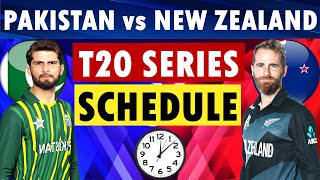 Pakistan vs New Zealand T20 Series 2024 Schedule, Pakistan vs New Zealand Schedule 2024 announced.
