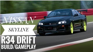 GT SPORT-R34 DRIFT BUILD AND GAMEPLAY