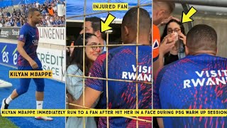 Mbappe immidiately RUN to Apologize fan after hit her in a face in Stand