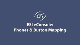 ESI eConsole: Phones \u0026 Button Mapping