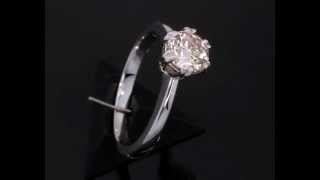 GIA Certified 1 Carat Light Pinkish Brown Round Diamond Ring