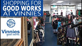 SHOPPING FOR GOOD WORKS AT VINNIES : Pre-loved items, donation, charity in SYDNEY, AUSTRALIA