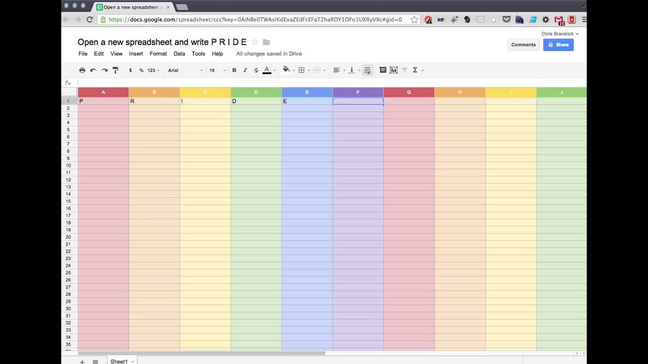 Google Drive Spreadsheet Pride Rainbow Trick Youtube