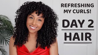 How To Refresh Your Curls, DAY 2 Hair / Sally Beauty CurlyCon LA Gift Bag | BiancaReneeToday