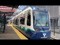 Sound Transit Link Trains at Various Stations around Seattle