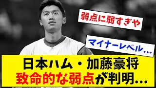 【マイナーレベル】日本ハム・加藤豪将、ある球種に弱すぎる致命的な弱点が判明してしまう...【なんJ なんG反応】【2ch 5ch】