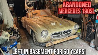 First Wash in 60 Years: ABANDONED in Basement Mercedes 190SL! | Car Detailing Restoration
