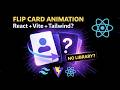Flip Card Animation | React Vite with Tailwind CSS