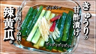 【大量消費！簡単ポリポリ作り置きレシピ】きゅうりの甘酢漬け常備菜です。