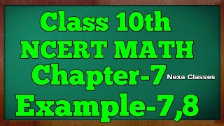 Example 7,8 Chapter 7 (Coordinate Geometry) Class 10th Math