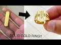 Making a SOLID Gold Ring! Men’s Signet Ring | Jewelry Making | How it’s made | 4K Video