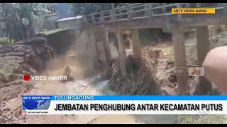 TULUNGAGUNG - Tergerus Banjir, Jembatan Alternatif Penghubung Antar Kecamatan di Tulungagung Putus