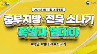 [오늘날씨] 중부지방·전북 소나기, 폭염과 열대야. 8월 11일 5시 기준