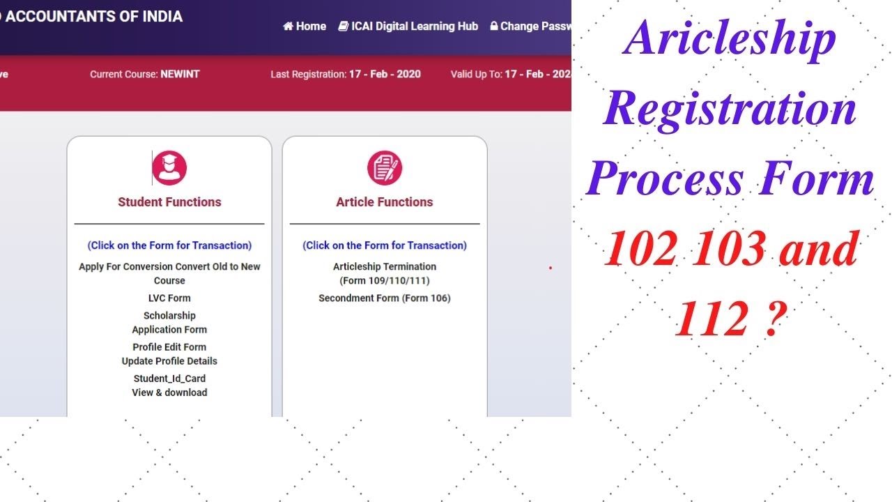 Articleship Registration Process Youtube