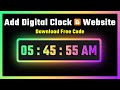 How to add Digital Clock in Blogger using HTML CSS & JavaScript | Digital Clock with Glowing Effect.