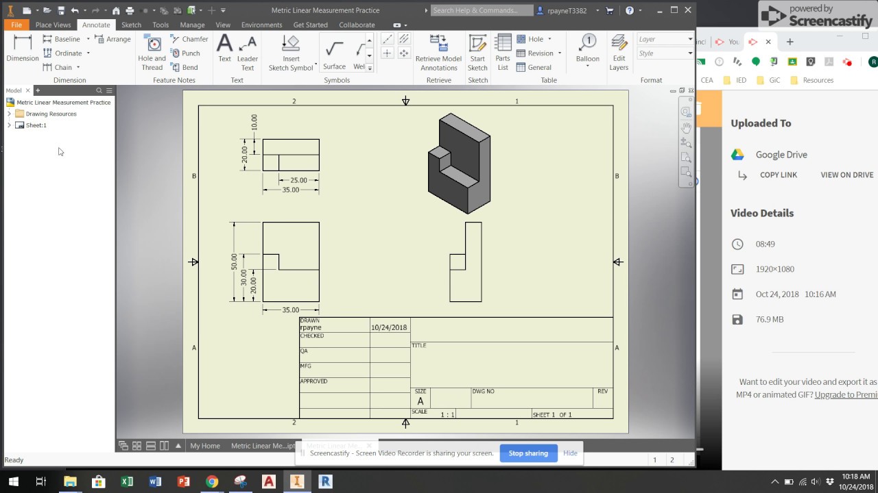 Inventor Edit Title Block Youtube