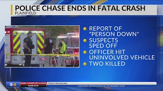 2 killed, officer injured in Plainfield police chase, crash