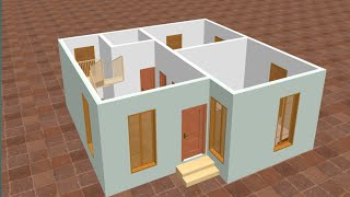 Small house | design plan | 2 bedroom free