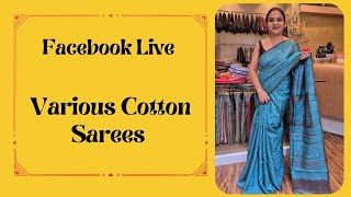 Arpita's Weaver Gallery | various Cotton Sarees || Facebook Live Booking No 9123771128