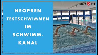 Neopren Testschwimmen im Schwimmkanal