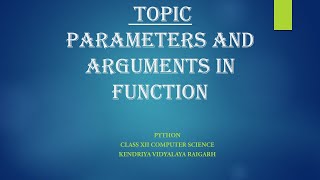 Function parameters and arguments in python part 4