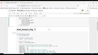 Create Kenyan Flag in Python using Turtle design.......