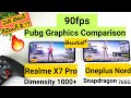 Realme x7 pro vs oneplus nord 90fps pubg gameplay graphics settings comparison