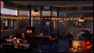 🍁Gilmore Girls ☕️ Ambience at Luke’s~ a Rainy Autumn Evening⛈️