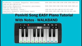 Peniviti song | Easy Piano Lesson | On Walkband With Notes