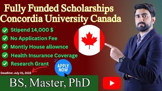 100% Fully Funded Scholarship In Canada for International Students|University of Concordia|BS,MS,PhD