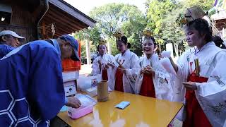 巫女さんと綿菓子　田熊八幡宮(因島)