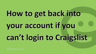 How to get back into your account if you can’t login to Craigslist