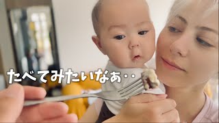 【生後４ヶ月半】初めて母乳以外のものを口にした赤ちゃんの反応