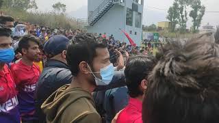 Nepalese cricket supporters at TU Int'l cricket ground, Kirtipur. #SAN