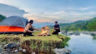 Cooking adventure, berkemah di atas air terjun - berburu lele gunung. ASMR