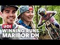 Tahnee Seagrave & Loic Bruni Winning DH Runs Maribor | UCI MTB World Cup 2019