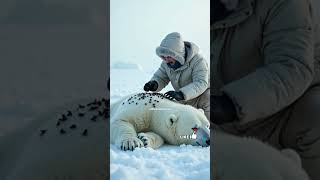 A Polar Bear's Struggle: Alone in the Arctic #shorts  #animals #animalrescue