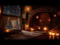 Thunderstorm & Warm Fireplace | Rain Sounds for Sleeping in this Cozy Castle Room | 12 Hours