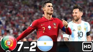 Last match Portugal vs Argentina 7-2 Ronaldo vs Messi 4k