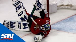 Anders Nilsson Makes 10-Bell Glove Save On Justin Williams